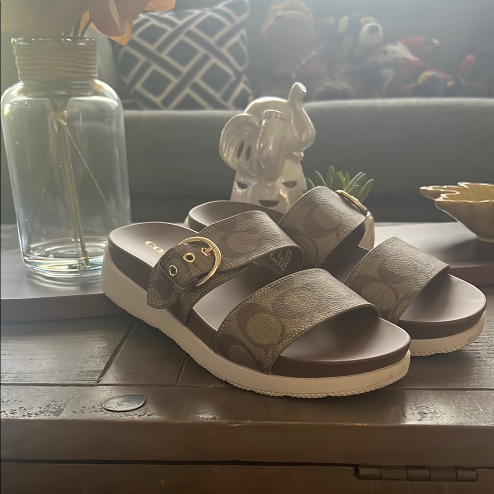 Coach Brown Women's Slide Sandals